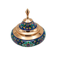 شکلات خوری طرح بشقاب پرنده (۱۸ سانتی‌متری) مس و پرداز